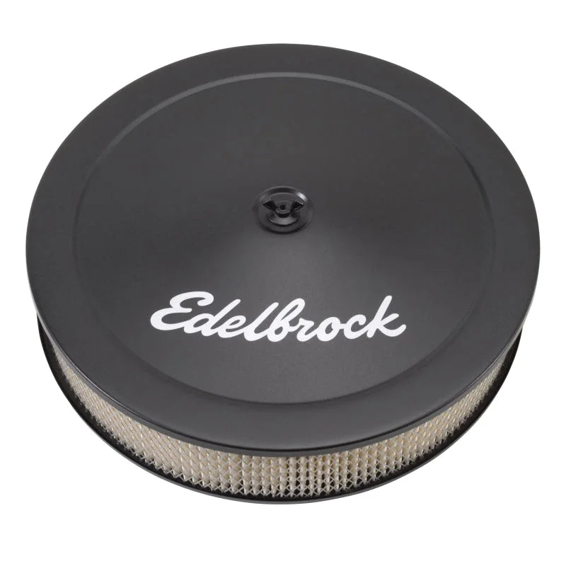 Edelbrock Air Cleaner Pro-Flo Series Round Steel Top Paper Element 14In Dia X 3.75In Dropped Base fits 1980-1989 Buick / C...