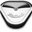 Load image into Gallery viewer, Edelbrock Air Cleaner Pro-Flo Series Triangular Steel Top 14.125In X 13.375In X 3.5In Chrome - Side View