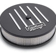 Load image into Gallery viewer, Edelbrock Air Cleaner Racing Series Round Aluminum Top Cloth Element 14In Dia X 3.125In Dropped Base - Side View