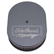 Load image into Gallery viewer, Edelbrock Air Cleaner Victor Series Oval Aluminum Top Cloth Element 11.875In X 8.25In X 3.75In Black - Main Product View