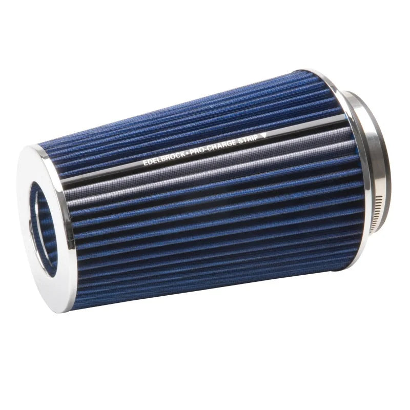 Edelbrock Air Filter Pro-Flo Series Conical 10In Tall Blue/Chrome - Main Product View
