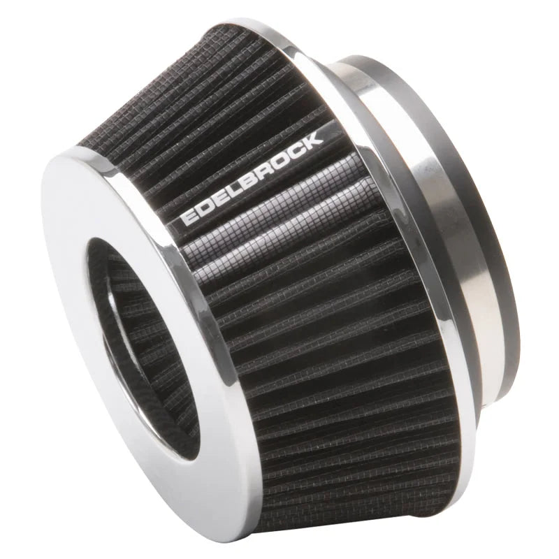 Edelbrock Air Filter Pro-Flo Series Conical 3.7In Tall Black/Chrome - Main Product View