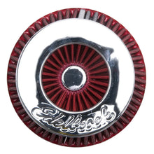 Load image into Gallery viewer, Edelbrock Air Filter Pro-Flo Series Conical 3.7In Tall Red/Chrome - Side View