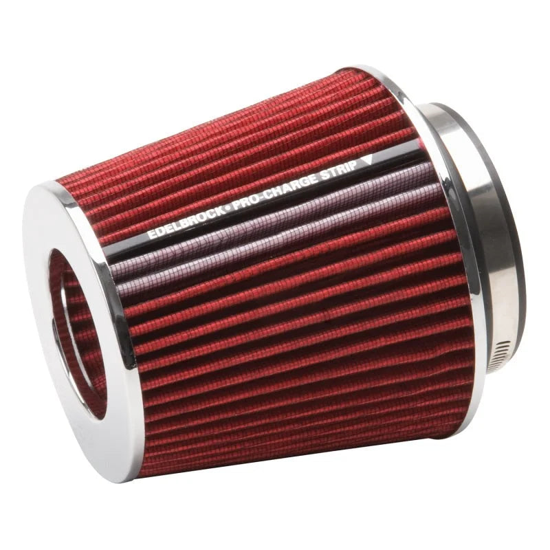 Edelbrock Air Filter Pro-Flo Series Conical 6.7In Tall Red/Chrome - Main Product View
