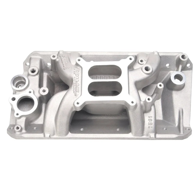 Edelbrock Air Gap Manifold fits 1970-1983 American Motors / Bricklin / Jeep - Side View