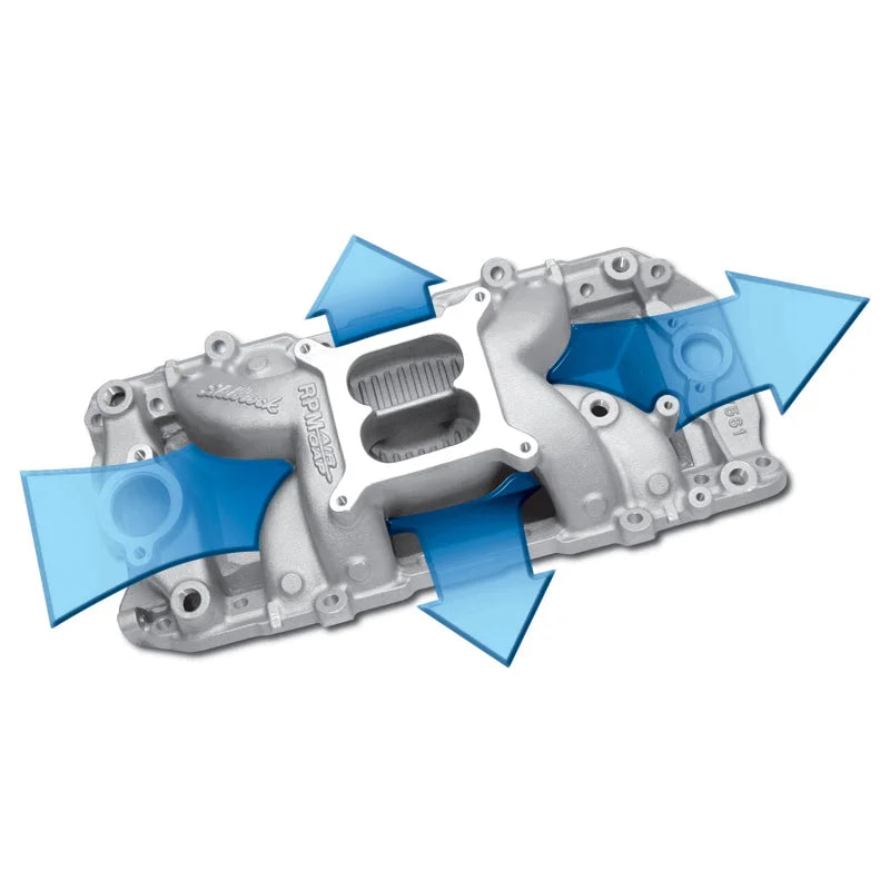 Edelbrock B/B O-Port RPM Air-Gap Manifold fits 1968-1989 Chevrolet / GMC - Additional View 8