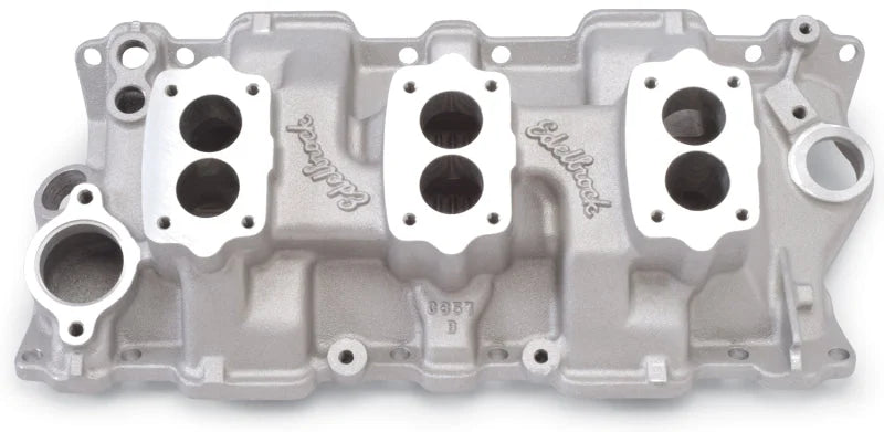 Edelbrock C-357B Manifold fits 1980-1986 Buick / Chevrolet / GMC - Side View