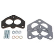 Load image into Gallery viewer, Edelbrock Carb Spacer Kit 3-Bolt 94 Series Carburetor Black Laminate Fiber - Side View
