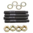 Load image into Gallery viewer, Edelbrock Carburetor Mounting Studs Bullet Nosed Black Oxide Gold Iridite Washers / Nuts Set of 4 - Main Product View