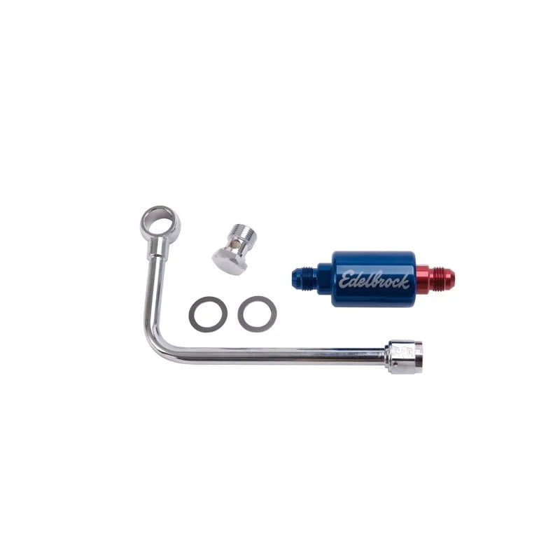 Edelbrock Chromed Steel Fuel Line and Filter Kit for EPS Carburetors - Main Product View
