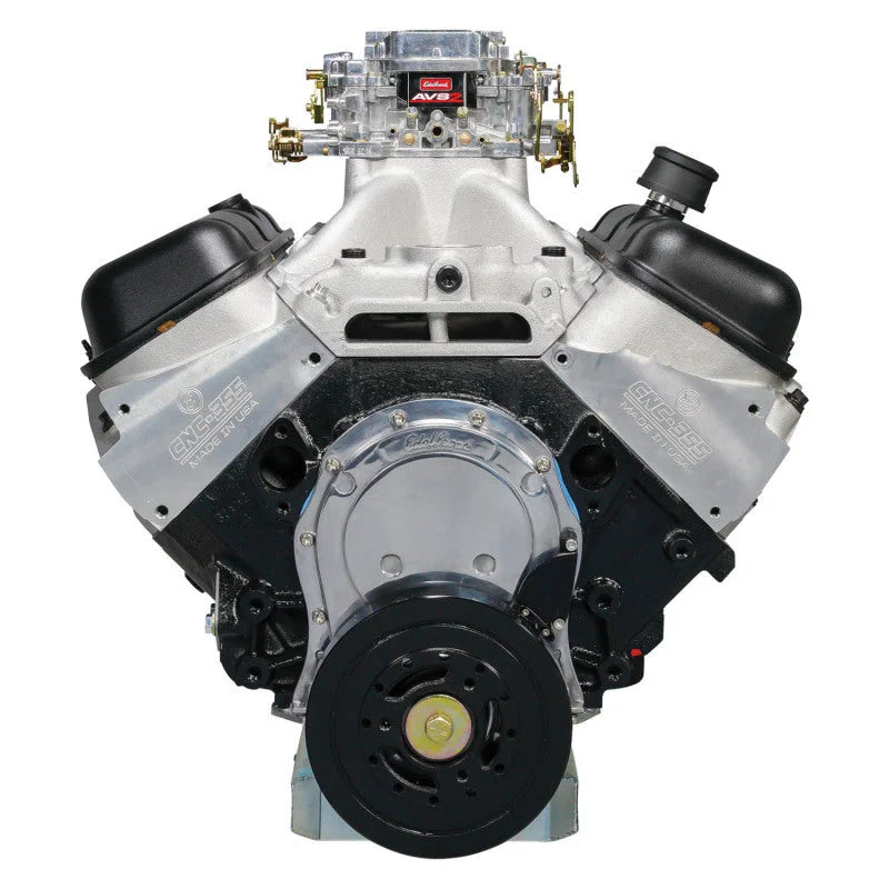 Edelbrock Crate Engine Edelbrock/Pat Musi 555 RPM XT 675 HP Stock Exhaust Port Location 49550 fits Chevrolet BBC - Additio...