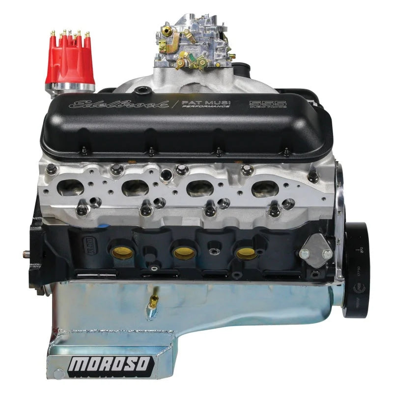 Edelbrock Crate Engine Edelbrock/Pat Musi 555 RPM XT 675 HP Stock Exhaust Port Location 49550 fits Chevrolet BBC - Additio...