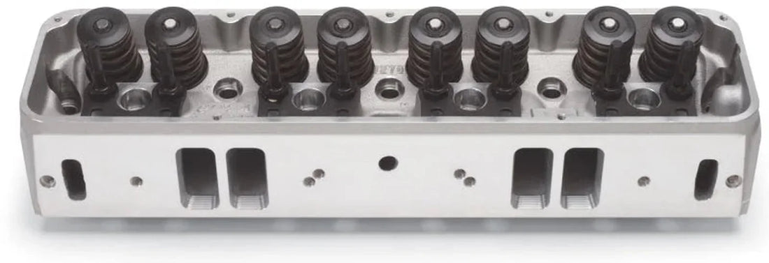 Edelbrock Cyl Head Perf RPM AMC 290 304 343 360 390 401 V-8 w/ Mach Exhst X-Over Complete - Side View