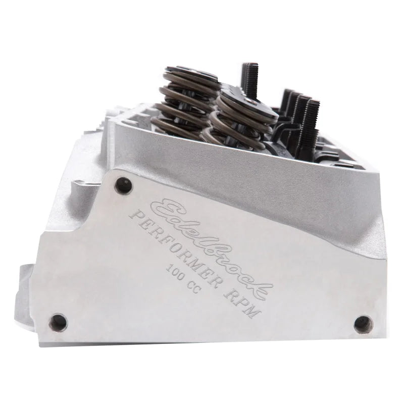 Edelbrock Cylinder Head BBC Performer RPM Oval Port 100cc Complete Single w/ Springs - Side View