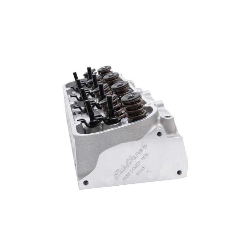 Edelbrock Cylinder Head BBC Performer RPM Oval Port for Hydraulic Roller Cam Natural Finish (Ea) - Side View