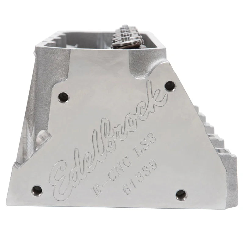 Edelbrock Cylinder Head Victor Jr LS3 GM Gen III/IV (4-Bolt Flange) Standard Block Complete - Back View