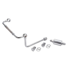 Load image into Gallery viewer, Edelbrock Dual Feed Line/Thunder Series Carb w/ Polished Fuel Filter - Side View