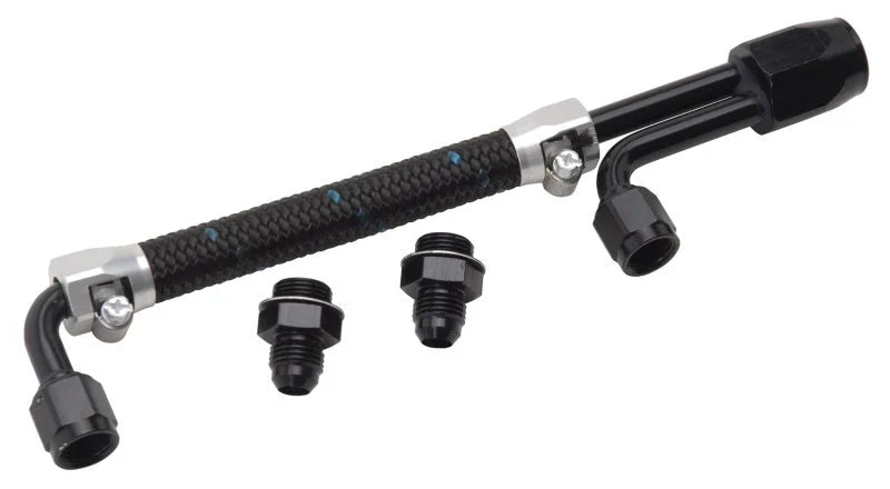 Edelbrock Dual Quad Fuel Line Kit In Clr/Blk Finish - Side View