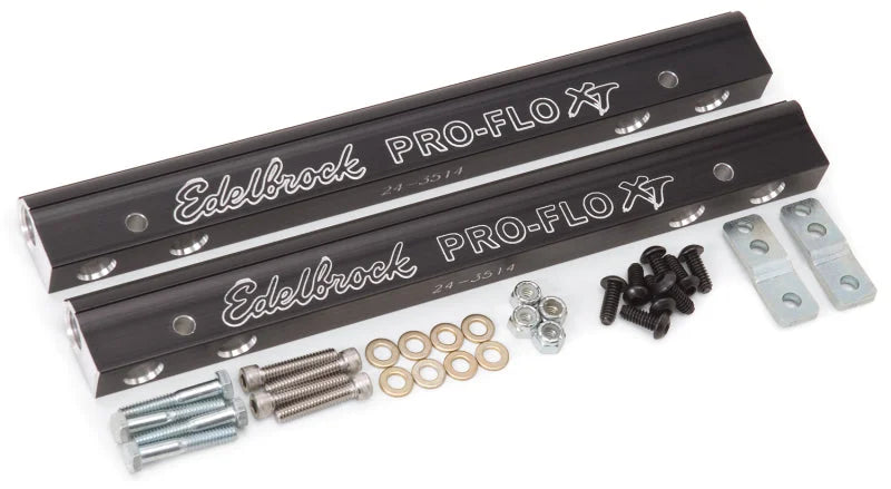 Edelbrock EFI Fuel Rail Kit SBC Pro-Flo XT for Use On 7137 Intake - Side View