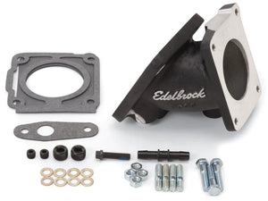 Edelbrock EFI Throttle Body Adaptor (Elbow) Ford Mustang 94-95 w/ Black Mini Texture Powder Coat - Main Product View