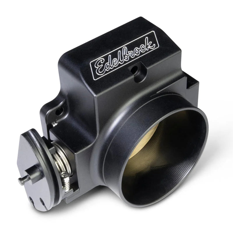 Edelbrock EFI Throttle Body Pro-Flo XT 90mm Black Mat Anodized Finish - Back View