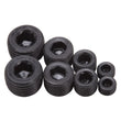 Load image into Gallery viewer, Edelbrock Fittings Pipe Plug Kit Internal Allen Head 1/8In 1/4In 3/8In 1/2In NPT Set of 8 Black - Main Product View