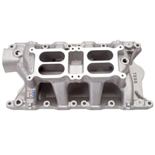Load image into Gallery viewer, Edelbrock Ford 351 W Dual Quad Air Gap Manifold - Side View