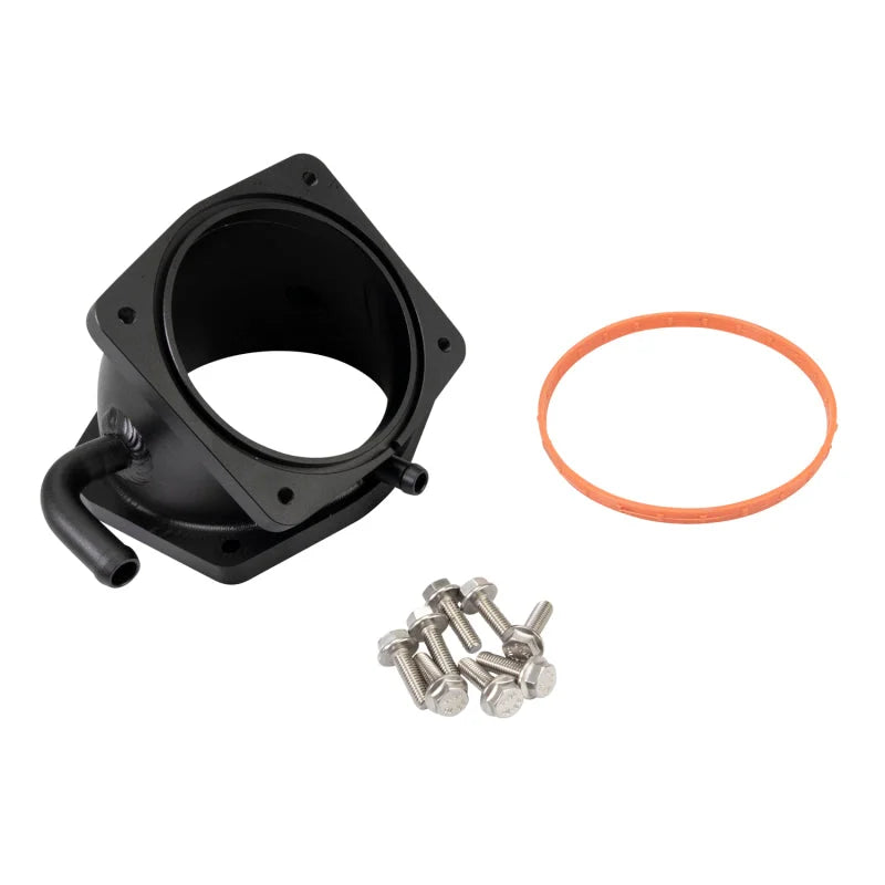 Edelbrock Ford Godzilla 7.3L Stock Throttle Body Adapter For XTS Series Intake Manifold - Installation View