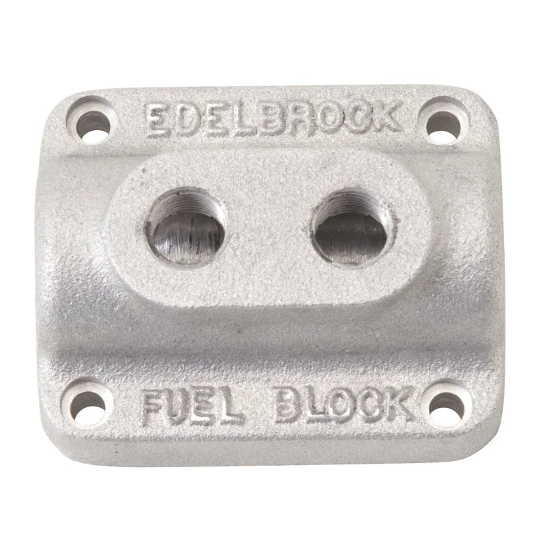 Edelbrock Fuel Block Dual Carburetor As Cast - Main Product View