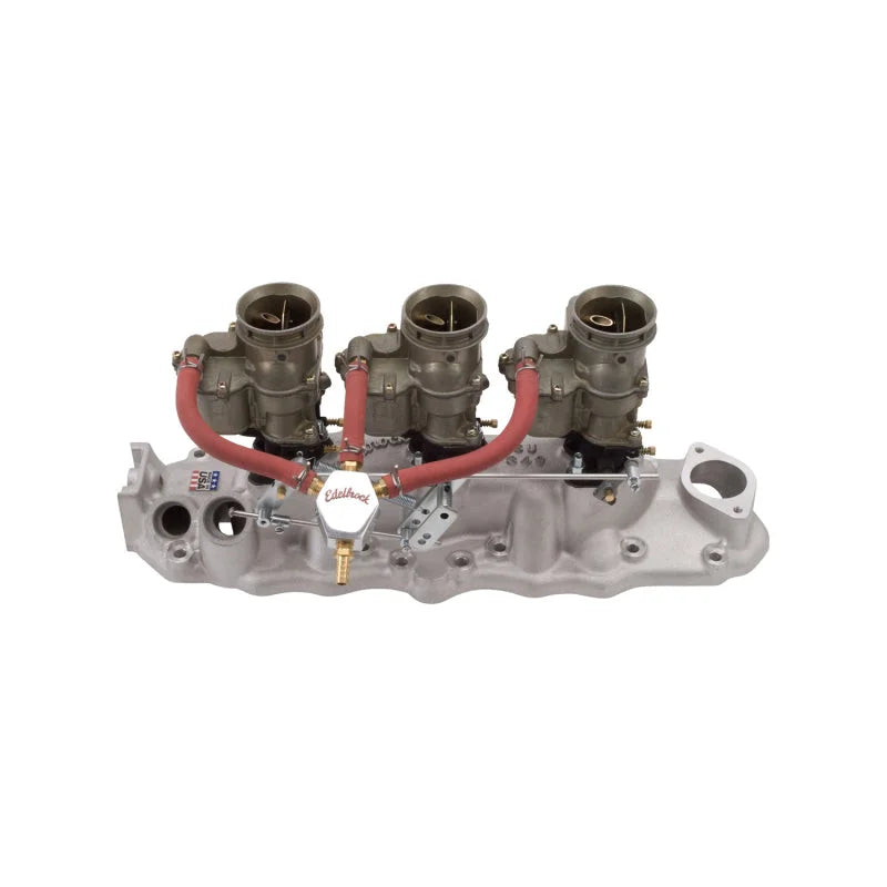 Edelbrock Fuel Block Kit Triple Feed 1286 Mini Block - Side View