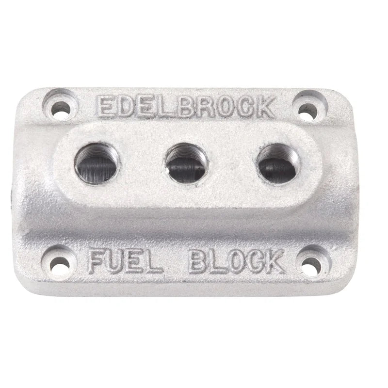 Edelbrock Fuel Block Triple As Cast - Side View