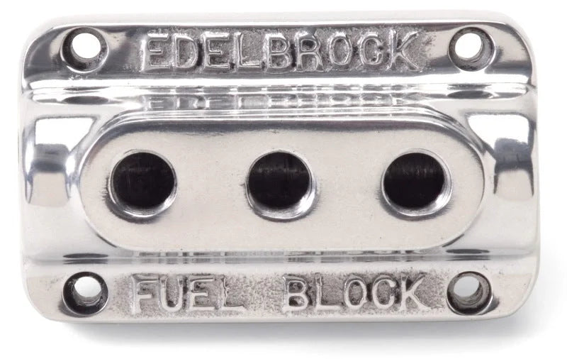 Edelbrock Fuel Block Triple Polished - Main Product View