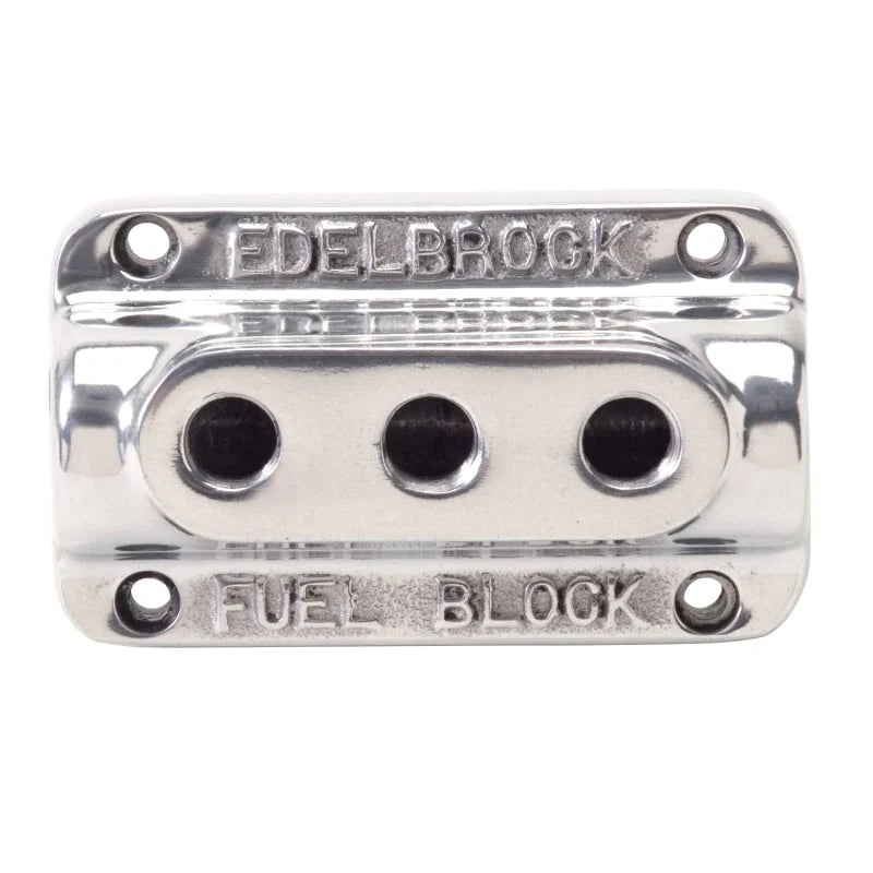 Edelbrock Fuel Block Triple Polished - Side View