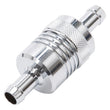 Load image into Gallery viewer, Edelbrock Fuel Filter Aluminum 3In X 01/ 1/8In 3/8In Inlet/Outlet Chrome - Installation View