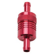 Load image into Gallery viewer, Edelbrock Fuel Filter Aluminum 3In X 01/ 1/8In 3/8In Inlet/Outlet Red - Main Product View