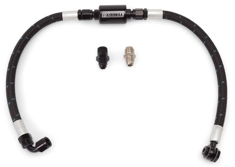 Edelbrock Fuel Hose Assembly Proclassic Finish w/ Competition Filter SBC - Side View