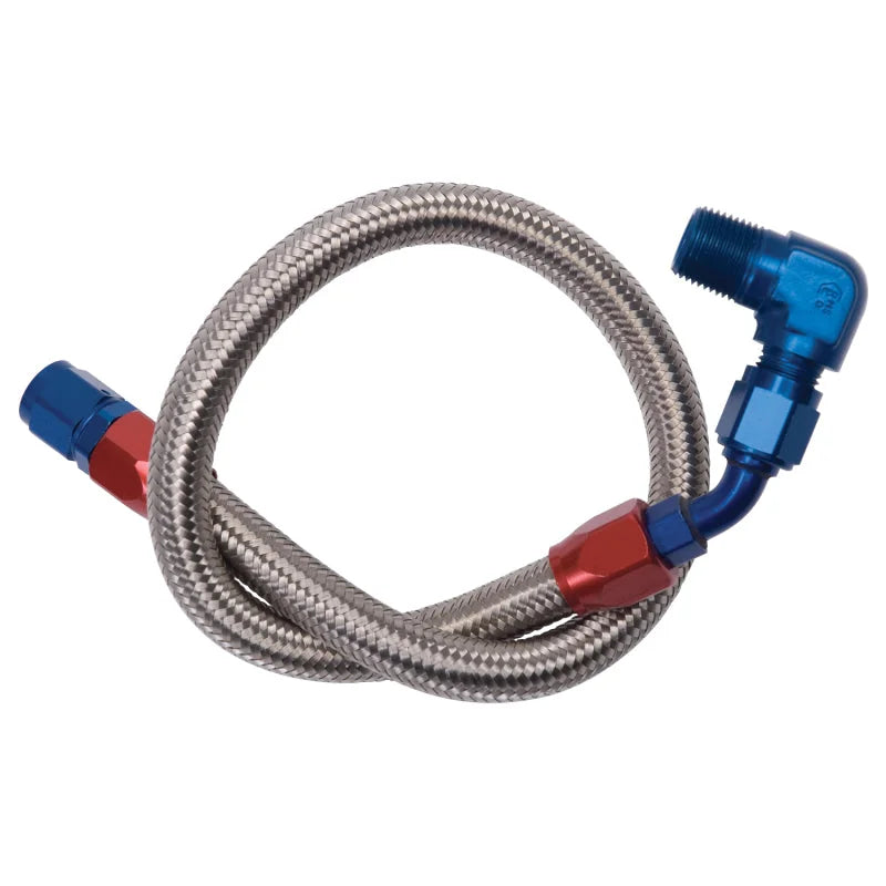 Edelbrock Fuel Line Braided Stainless for BBC ( Use w/ 8134 ) - Main Product View