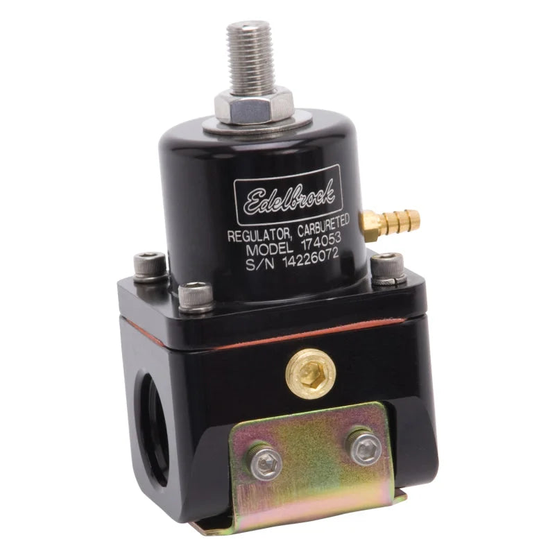 Edelbrock Fuel Pressure Regulator Carbureted 180 GPH 5-10 PSI -10 In/Out -6 Return Black - Additional View 5