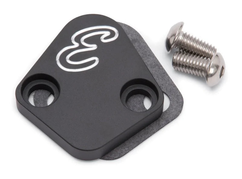 Edelbrock Fuel Pump Block-Off Plate BBC Billet Aluminum - Side View