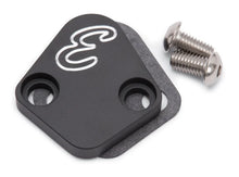 Load image into Gallery viewer, Edelbrock Fuel Pump Block-Off Plate BBC Billet Aluminum - Side View