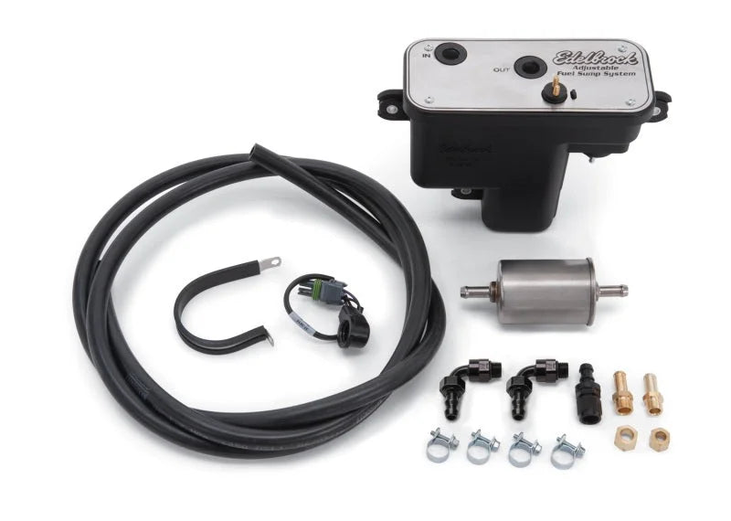Edelbrock Fuel System Universal Fuel Sump Module Adjustable 255 LPH - Side View