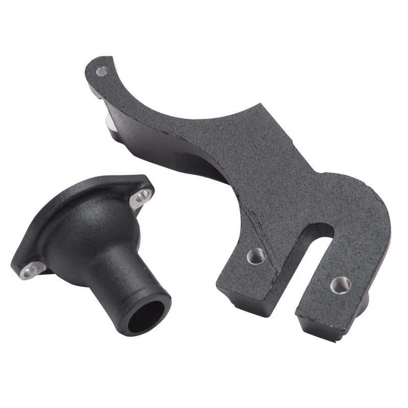 Edelbrock Generator Offset Kit Ford Flathead49-53 Satin Black - Side View
