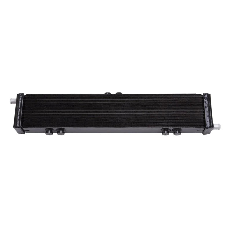 Edelbrock Heat Exchanger Single Pass Dual Row 22 000 Btu/Hr 26 5In W X 5In H X 2 62In D Black - Side View