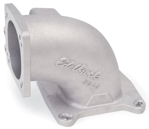 Edelbrock High Flow Intake Elbow 95mm Throttle Body to Square-Bore Flange As-Cast Finish - Main Product View