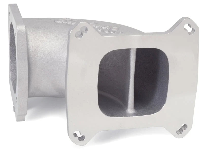 Edelbrock High Flow Intake Elbow 95mm Throttle Body to Square-Bore Flange As-Cast Finish - Installation View