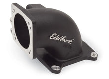 Load image into Gallery viewer, Edelbrock High Flow Intake Elbow 95mm Throttle Body to Square-Bore Flange Black Finish - Side View