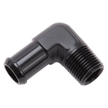 Load image into Gallery viewer, Edelbrock Hose End 90-Deg 1/2In NPT to 1/2In Barb Black Anodize - Additional View 5