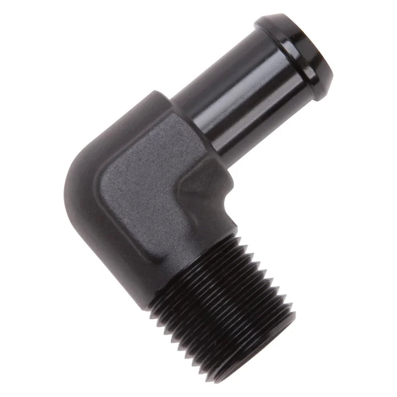 Edelbrock Hose End 90-Deg 1/2In NPT to 5/8In Barb Black Anodize - Additional View 6