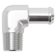 Load image into Gallery viewer, Edelbrock Hose End 90-Deg 1/2In NPT to 5/8In Barb Clear Anodize - Main Product View