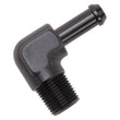 Load image into Gallery viewer, Edelbrock Hose End 90-Deg 3/8In NPT to 3/8In Barb Black Anodize - Side View